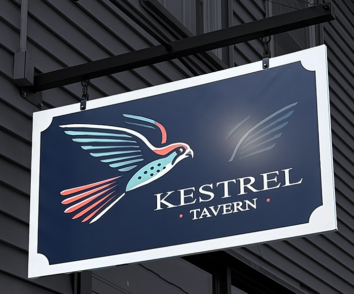 Kestrel front sign